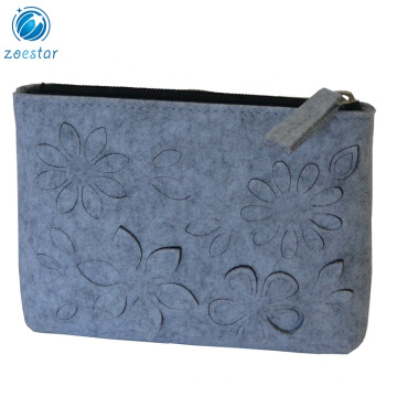 Durable Women Felt Zipper Pouch Wallet for Ladies